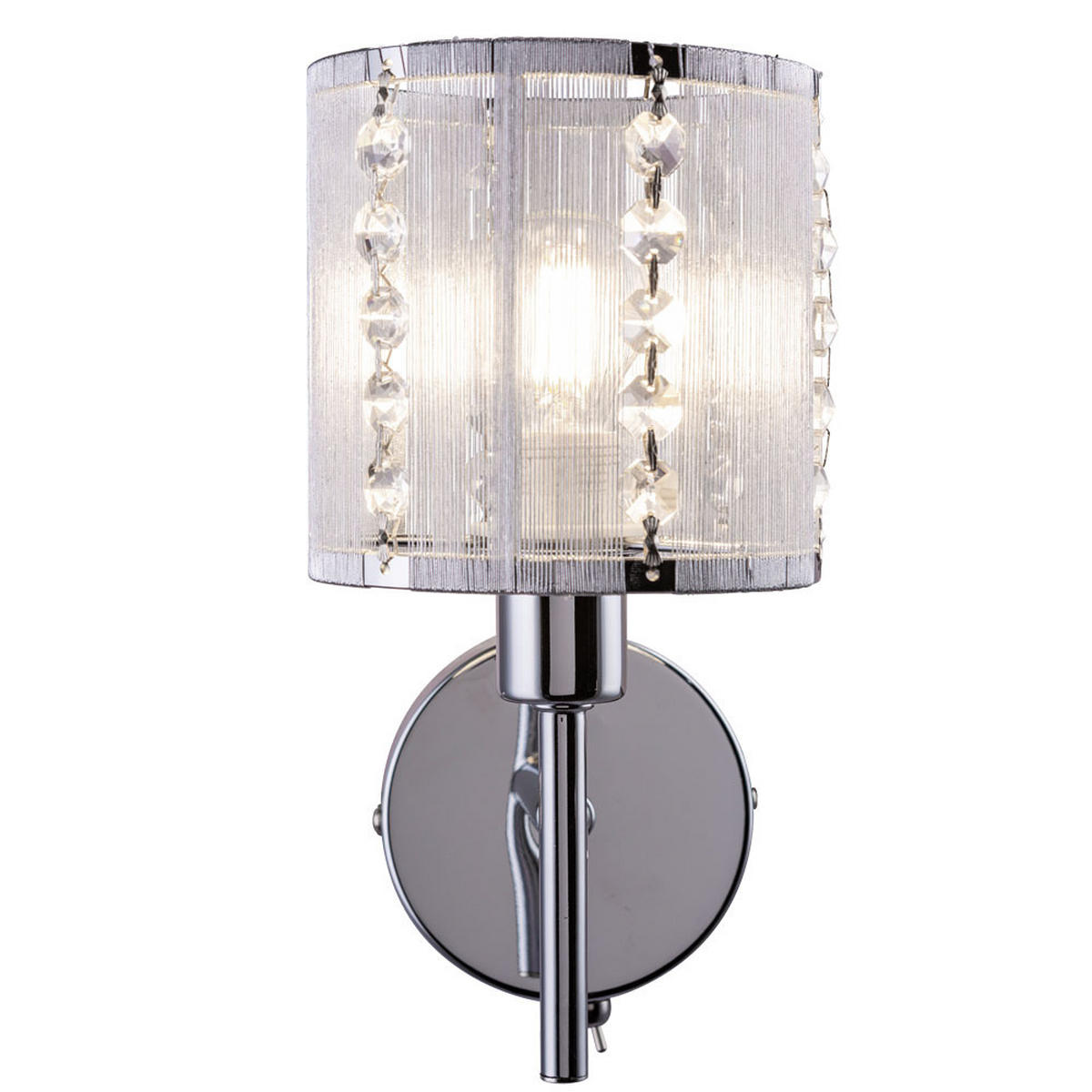 LED WANDLEUCHTE Kristalloptik Silber - Silberfarben, Metall (12/24.5/17cm) - Globo Lighting