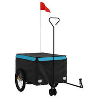 FAHRRADANHÄNGER Schwarz Und Blau 45 Kg Eisen - Blau, Metall (68/83/137cm) - vidaXL