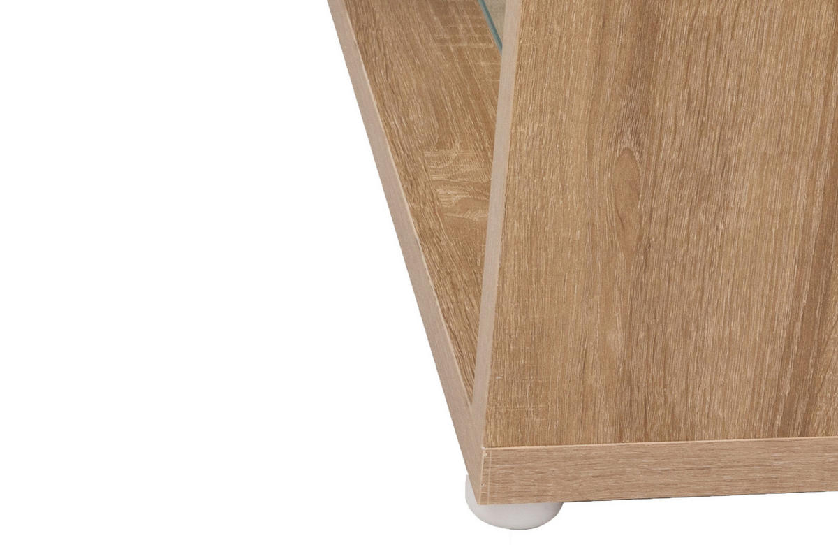 LOWBOARD 170/36/38 cm in Weiß und Holzfarben aus Spanplatte mit LED-Beleuchtung - Weiß, Holzwerkstoff (36/38/170cm) - OKMYHOME