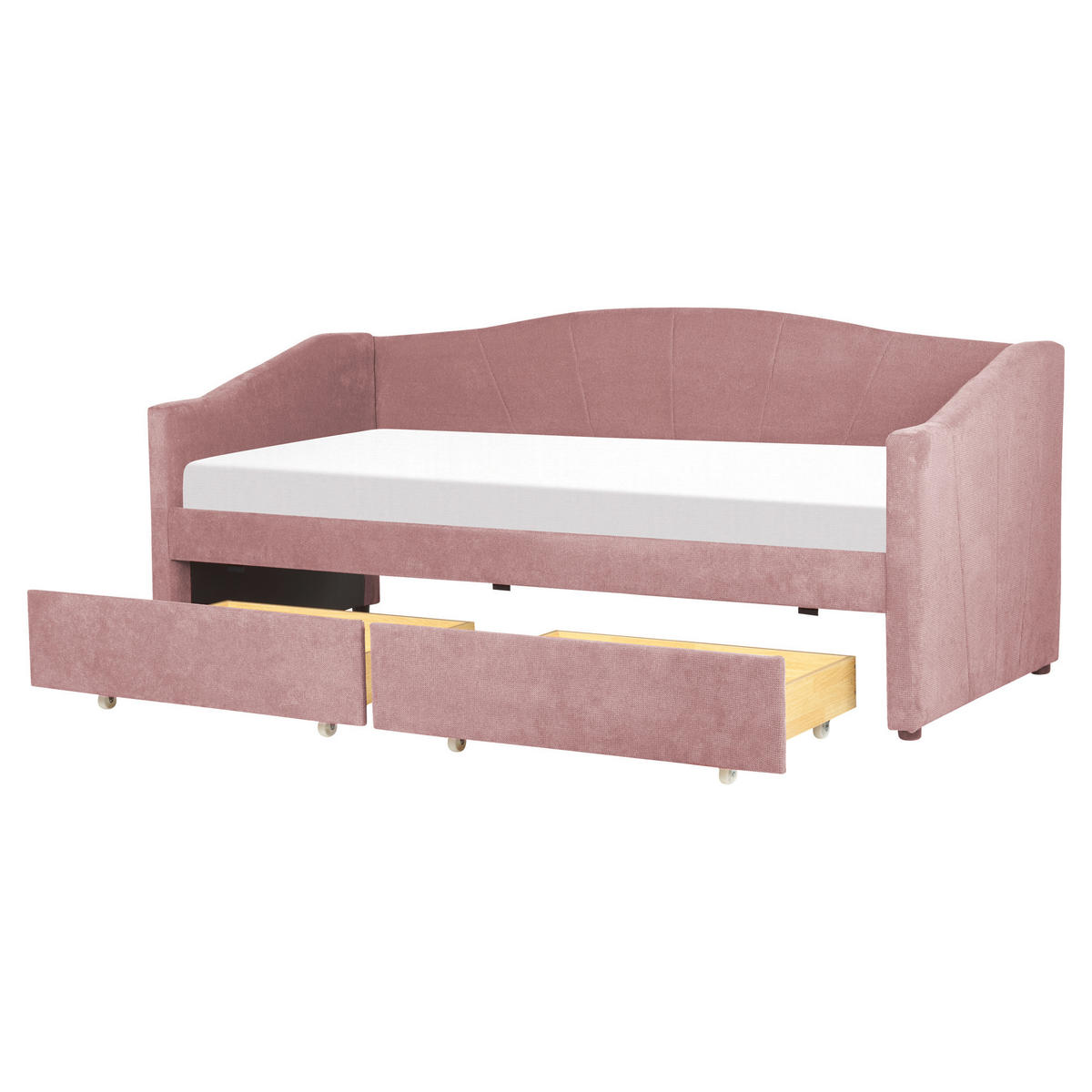 TAGESBETT mit Stauraum 90x200 cm Rosa Vittel - Pink, Textil (90/200cm) - Beliani
