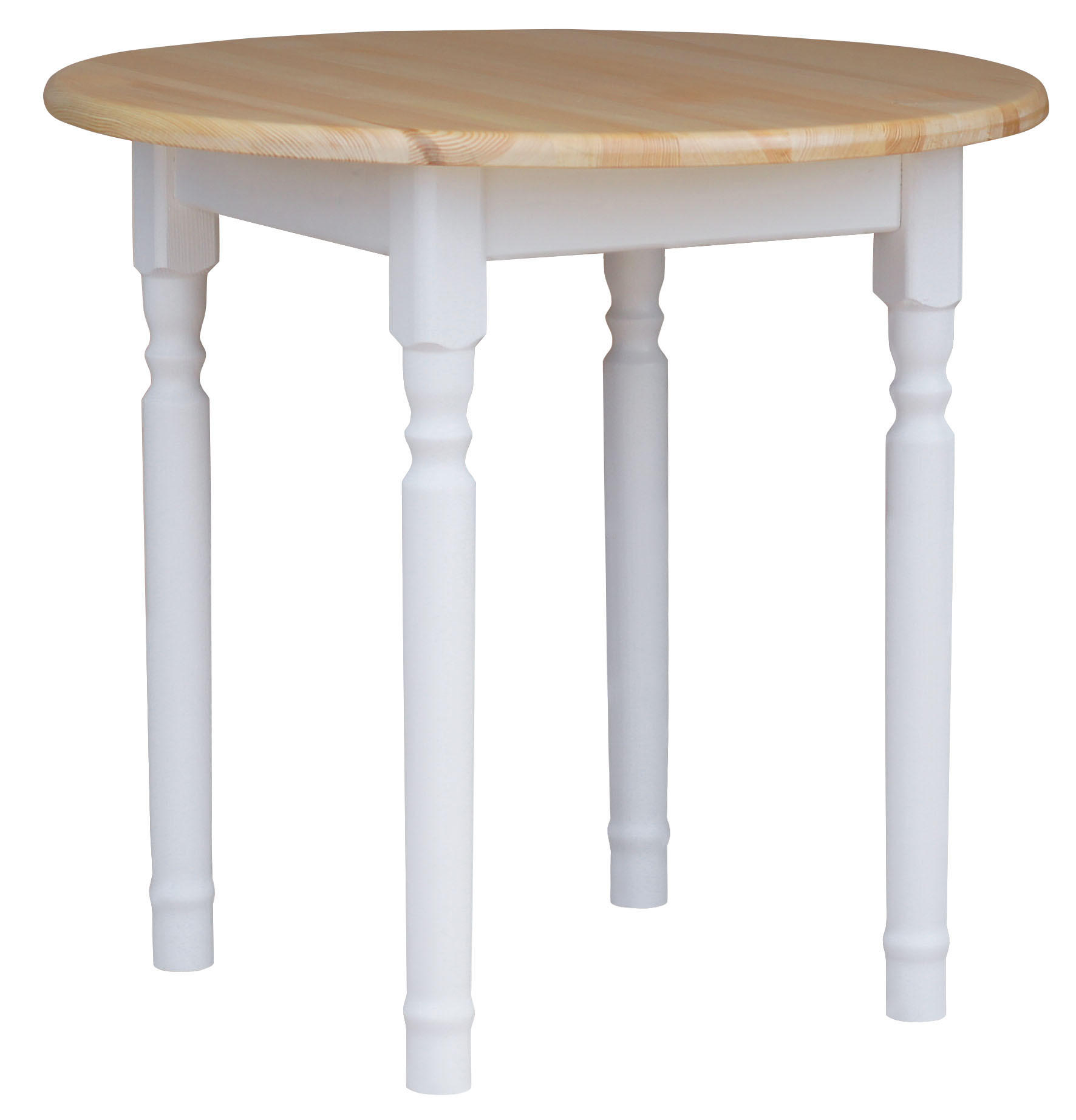 ESSTISCH Runder Kiefer Weiss/Lackiert, 90cm - Kieferfarben, Holz (90/90/75cm)