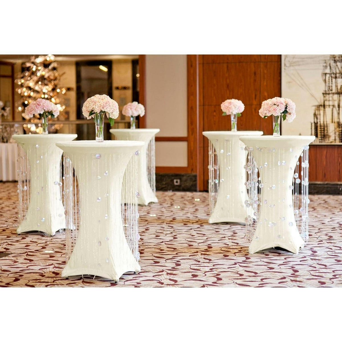 STEHTISCHHUSSE 3er Set Beige Ø 80 cm - Creme, Textil (80/80cm)