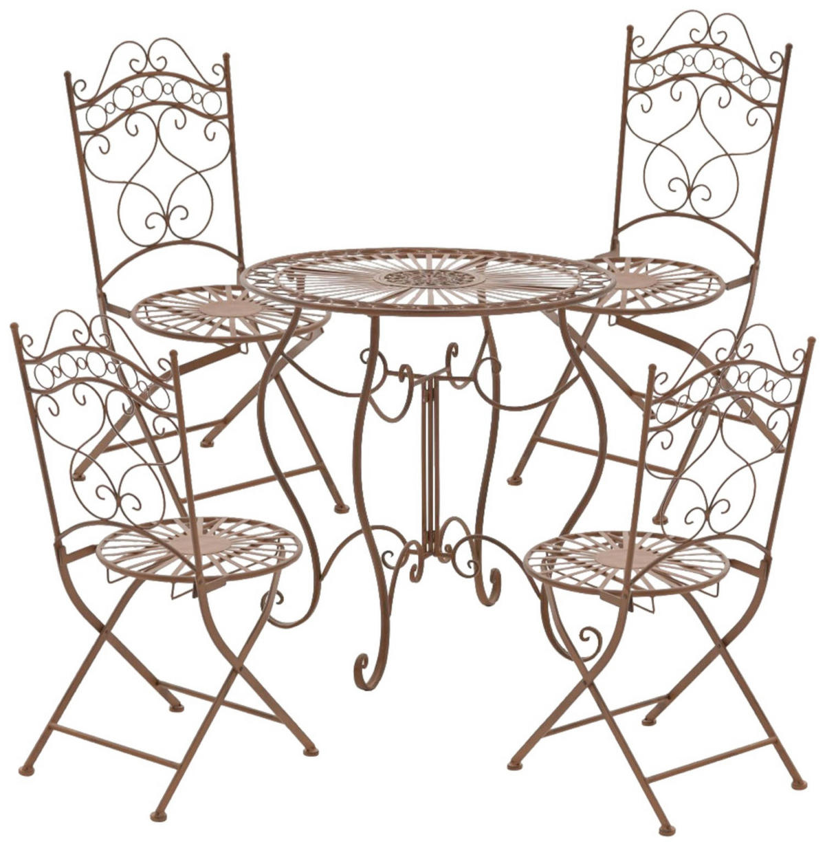 GARTENSTÜHLE Indi - 2er Set - antik braun - Braun, Metall (40/50/92cm) - TPFGarden