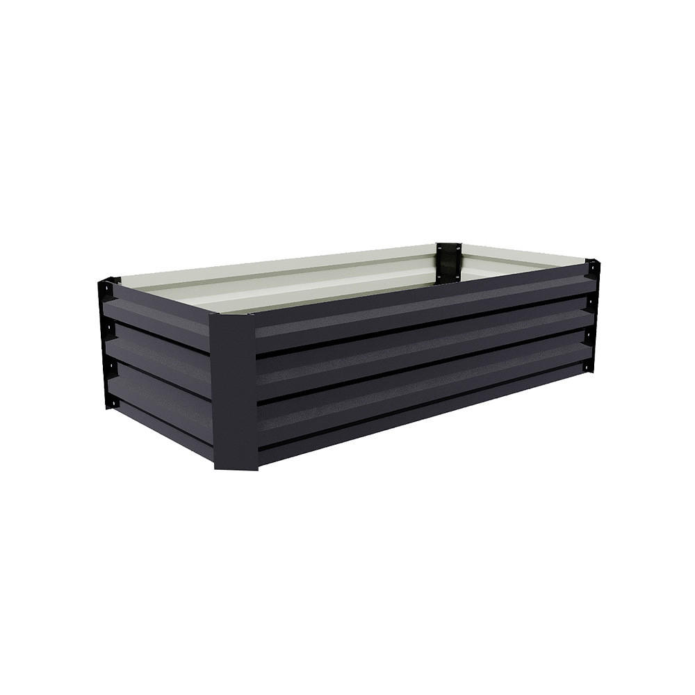 HOCHBEET Pflanzkasten aus verzinktem Stahl in Anthrazit, Rechteckig Blumenkasten Garten und Balkon, 100 × 60 × 30 cm - Dunkelgrau, Metall (60/30/100cm) - Livingandhome