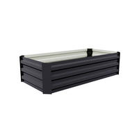 HOCHBEET Pflanzkasten aus verzinktem Stahl in Anthrazit, Rechteckig Blumenkasten Garten und Balkon, 100 × 60 × 30 cm - Dunkelgrau, Metall (60/30/100cm) - Livingandhome