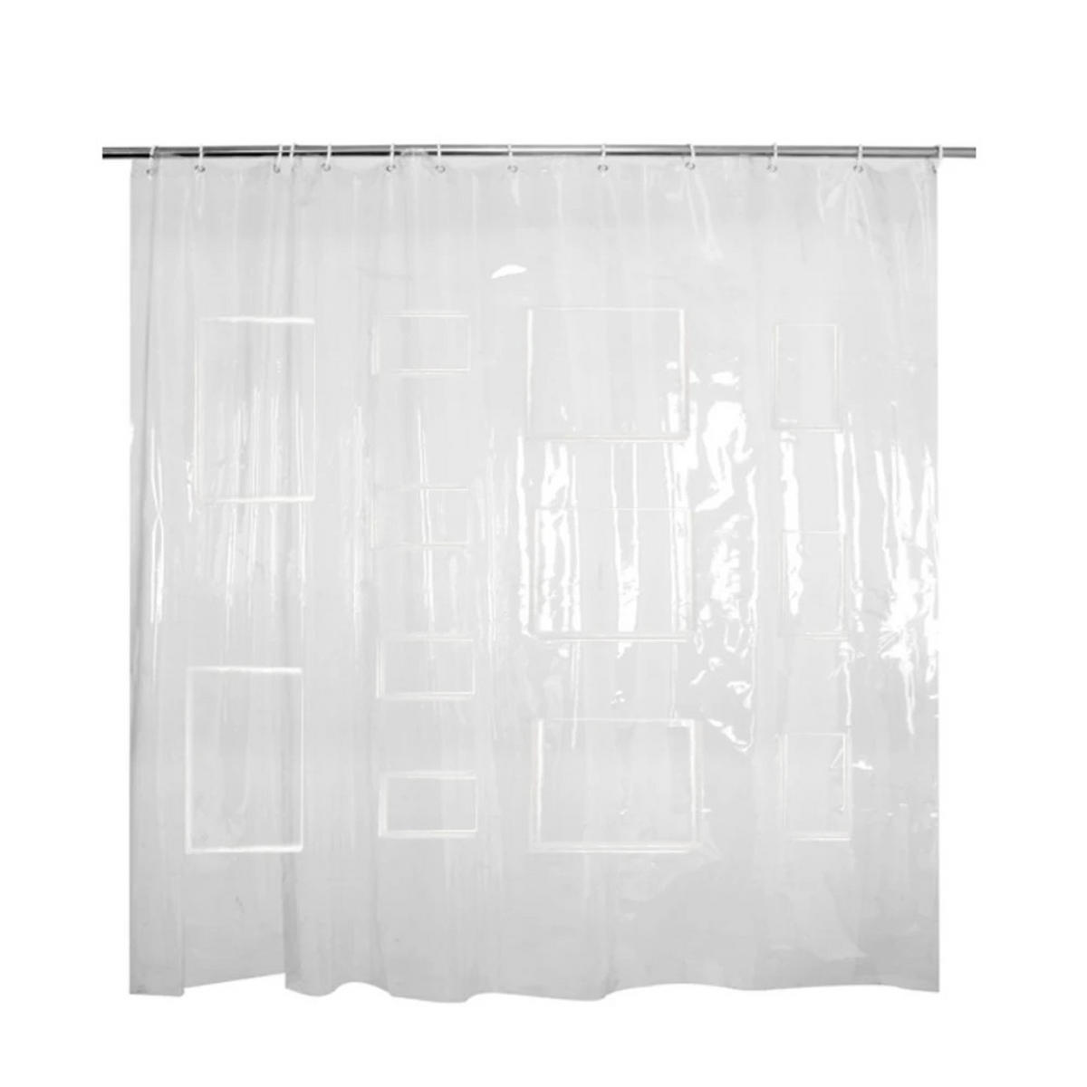 DUSCHVORHANG transluzent Stück wasserdicht mit Schlaufe Badezimmer - Weiß, Kunststoff (180/180cm) - MCBOSON