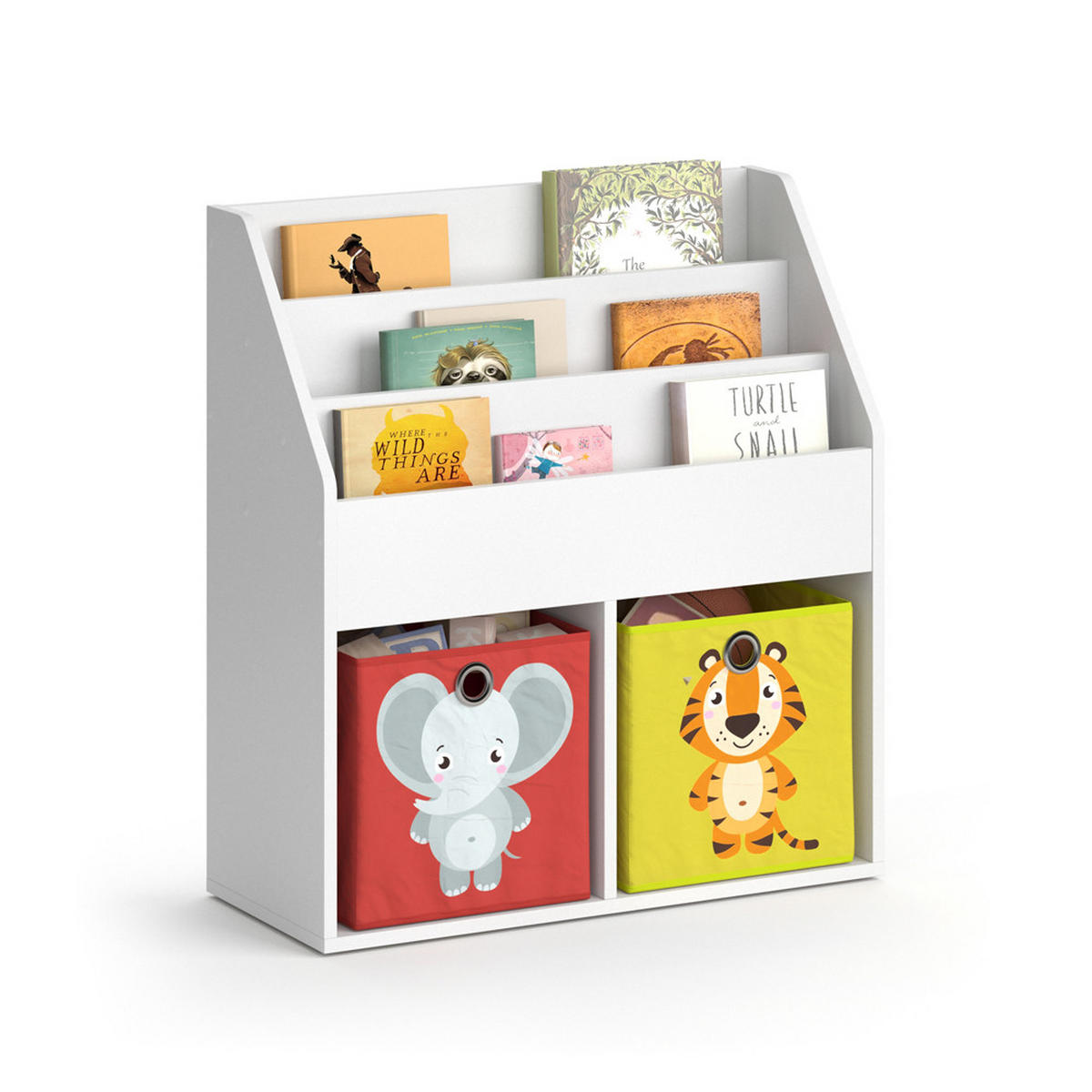 KINDERREGAL Luigi Weiß 72 x 79 cm Ohne Faltboxen - Weiß, Holzwerkstoff (72/79/30.7cm) - Vicco
