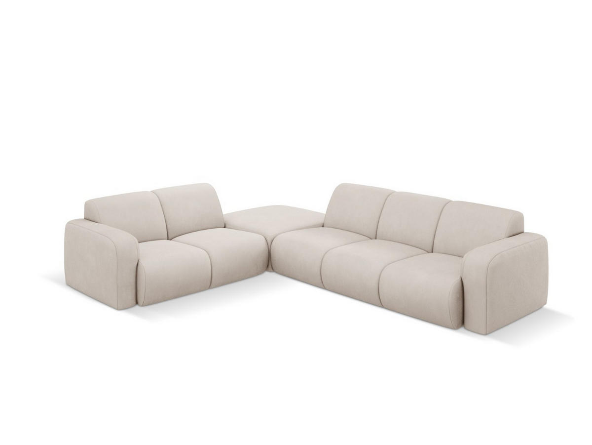 ECKSOFA links Molino aus strukturiertem Stoff beige 6 Sitzplätze - Beige, Textil (250/315cm) - Micadoni