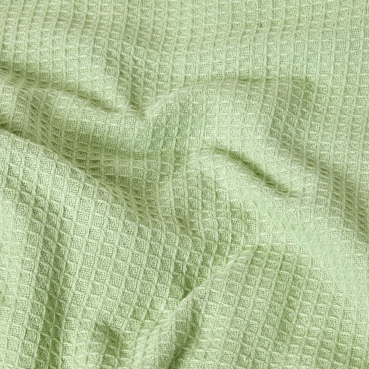 BIO-WOHNDECKE Waffelpiqué 230/230 cm - Grün, Textil (228/228cm) - Homescapes