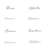 POSTER Set mit 4 Englisch ‚Le coppie‘ von Wörtern mit Definitionen A3 Rahmenlos - Klar, Papier (29.7/3cm) - Nacnic