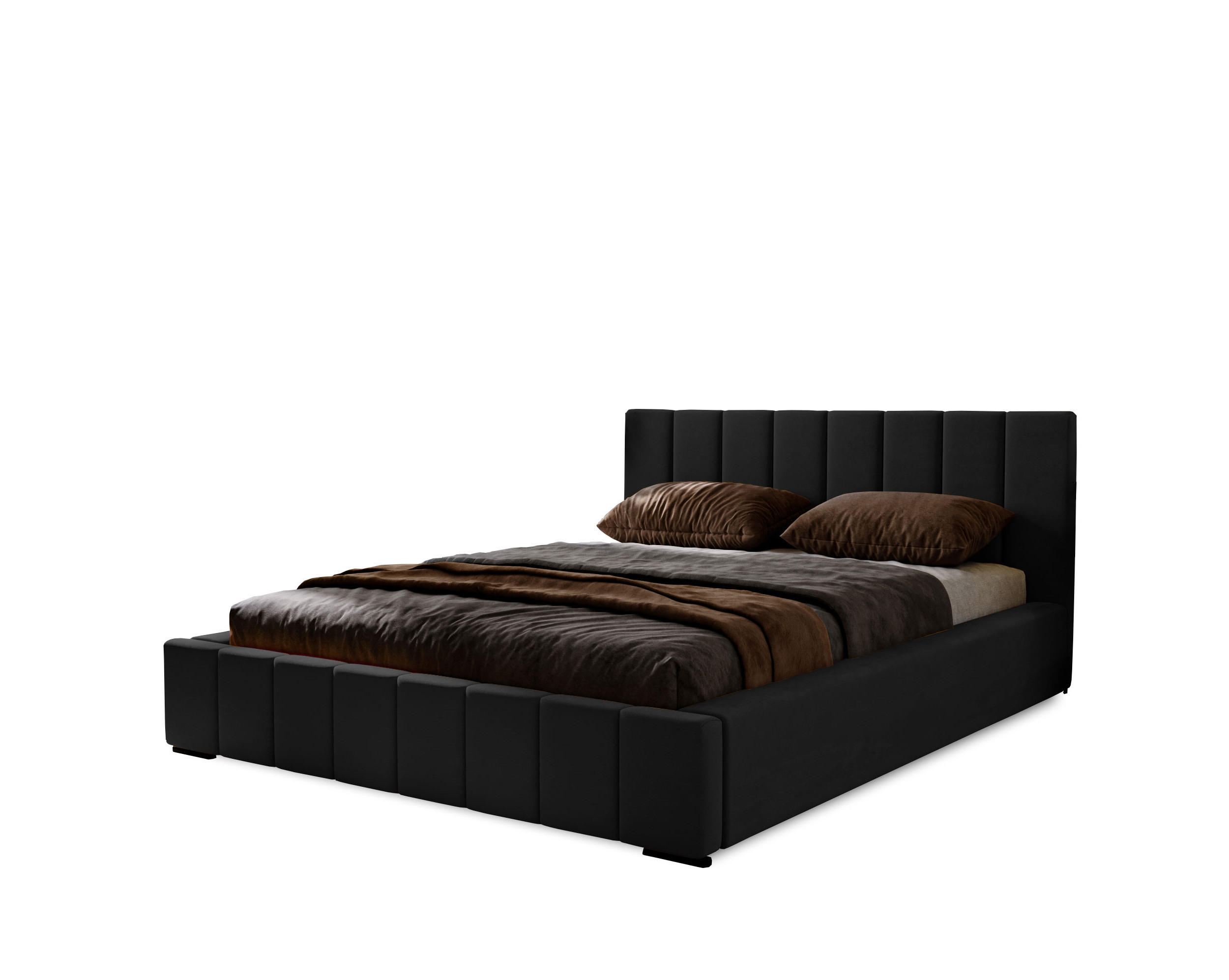 Marpur Polsterbett Schwarz 200x200 cm