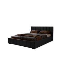 POLSTERBETT Nero 160x200 cm, Doppelbett mit Bettkasten, Lattenrost und Matratze, Velourstoff: Schwarz - Schwarz, Holz/Textil (160/200cm) - Marpur