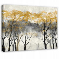 LEINWANDBILD Wald Bäume Golden 120x80 cm - Multicolor, Holzwerkstoff (120/80cm) - Wallarena
