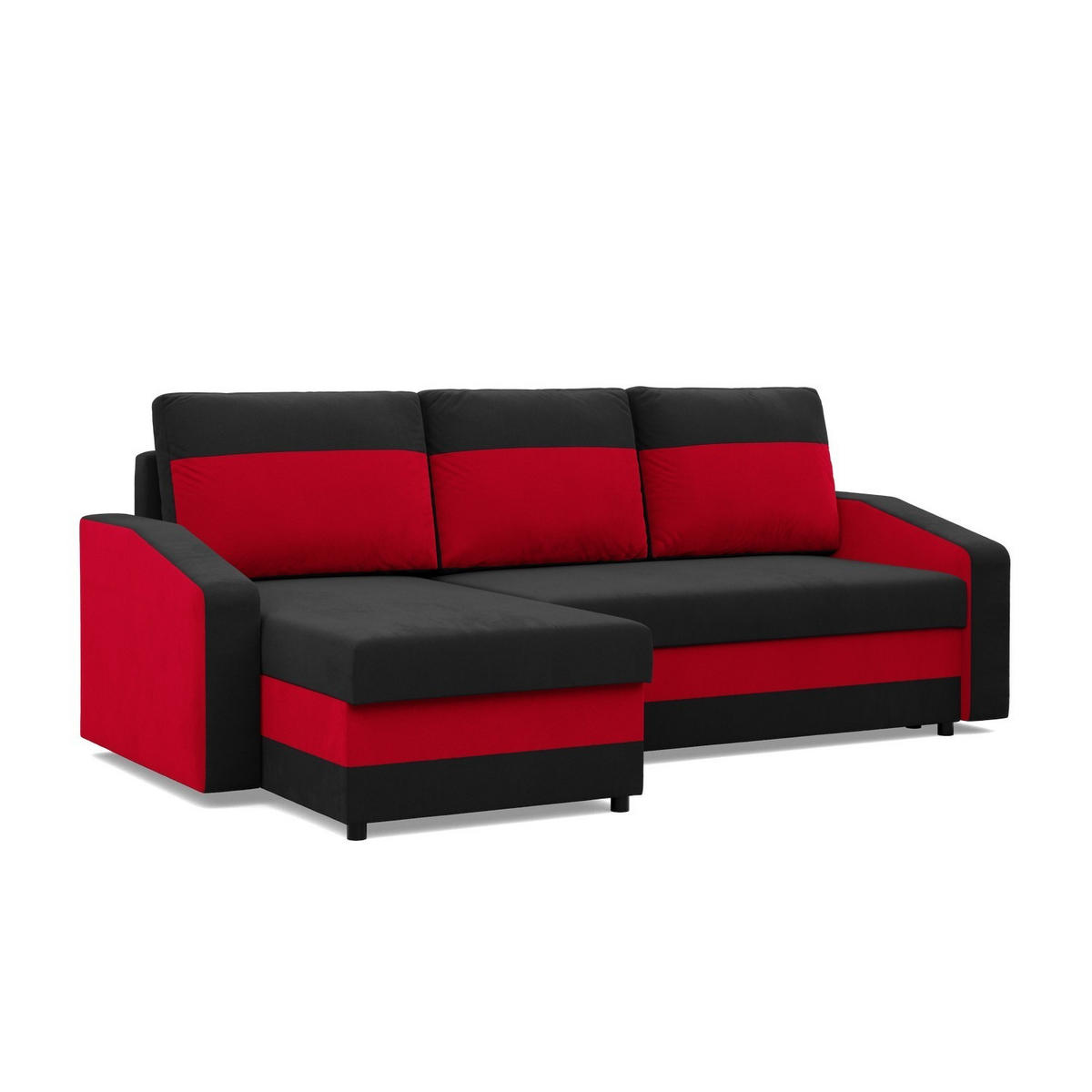 ECKSOFA MIT SCHLAFFUNKTION ORION, Schwarz + Marineblau - Multicolor, Textil (231/140cm)
