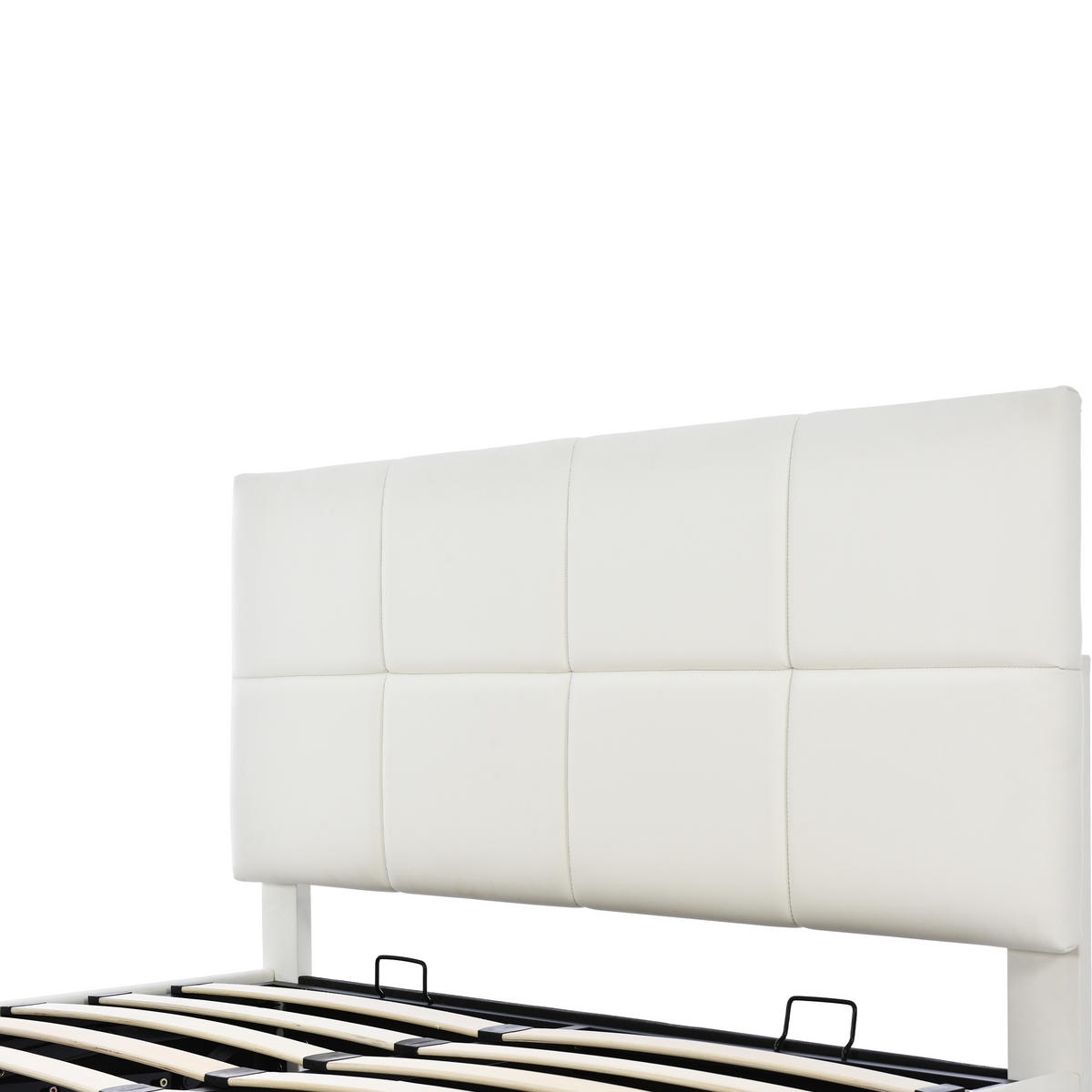 POLSTERBETT 140/200 cm in Weiß mit Bettkasten und LED - Weiß, Holzwerkstoff/Textil (140/200cm) - WISHDOR