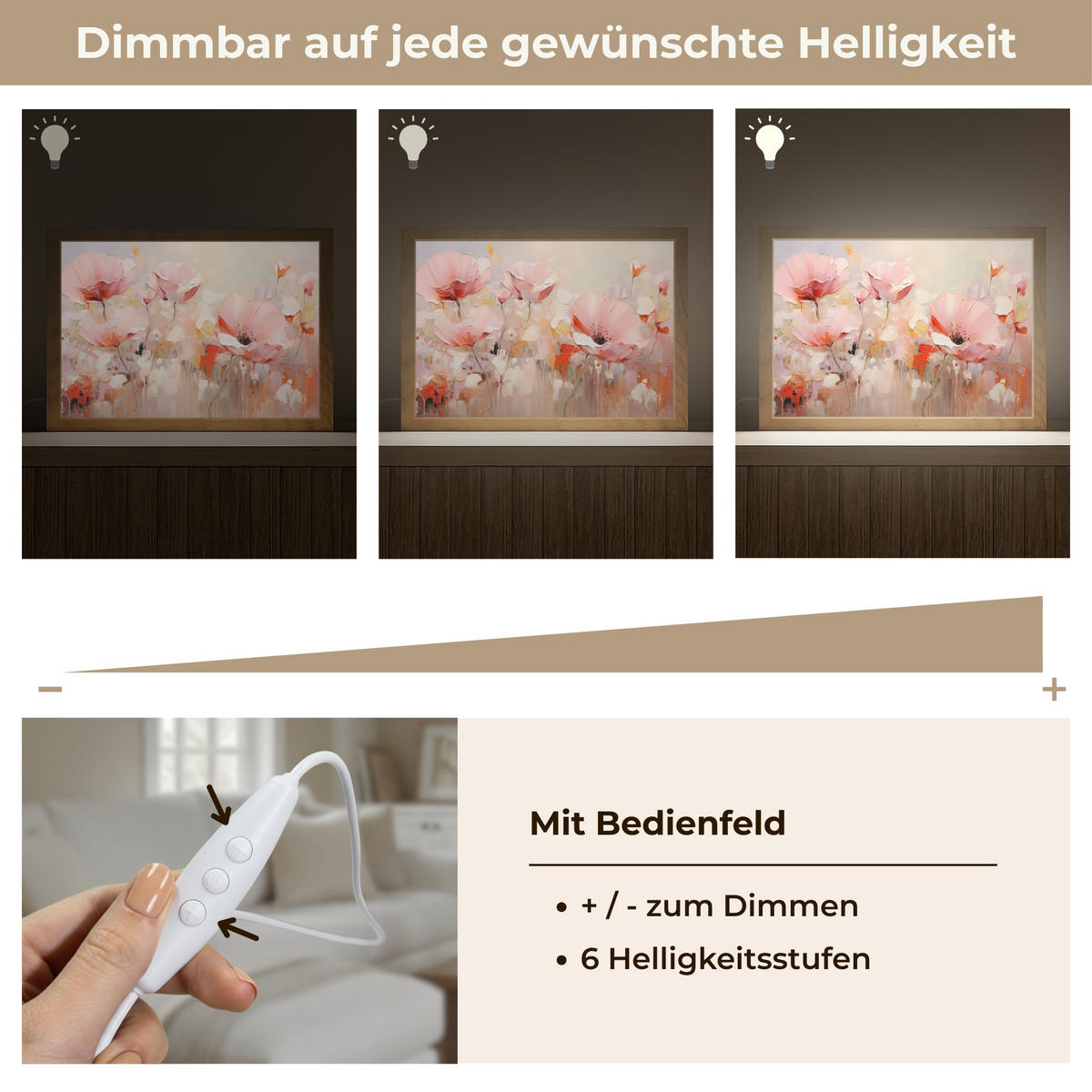 STOLNÍ LAMPA Květiny - Akvarel - Růžová - Abstraktní - Umění 30x20 cm - antracitová, kompozitní dřevo (8/30/20cm) - OnlyWow