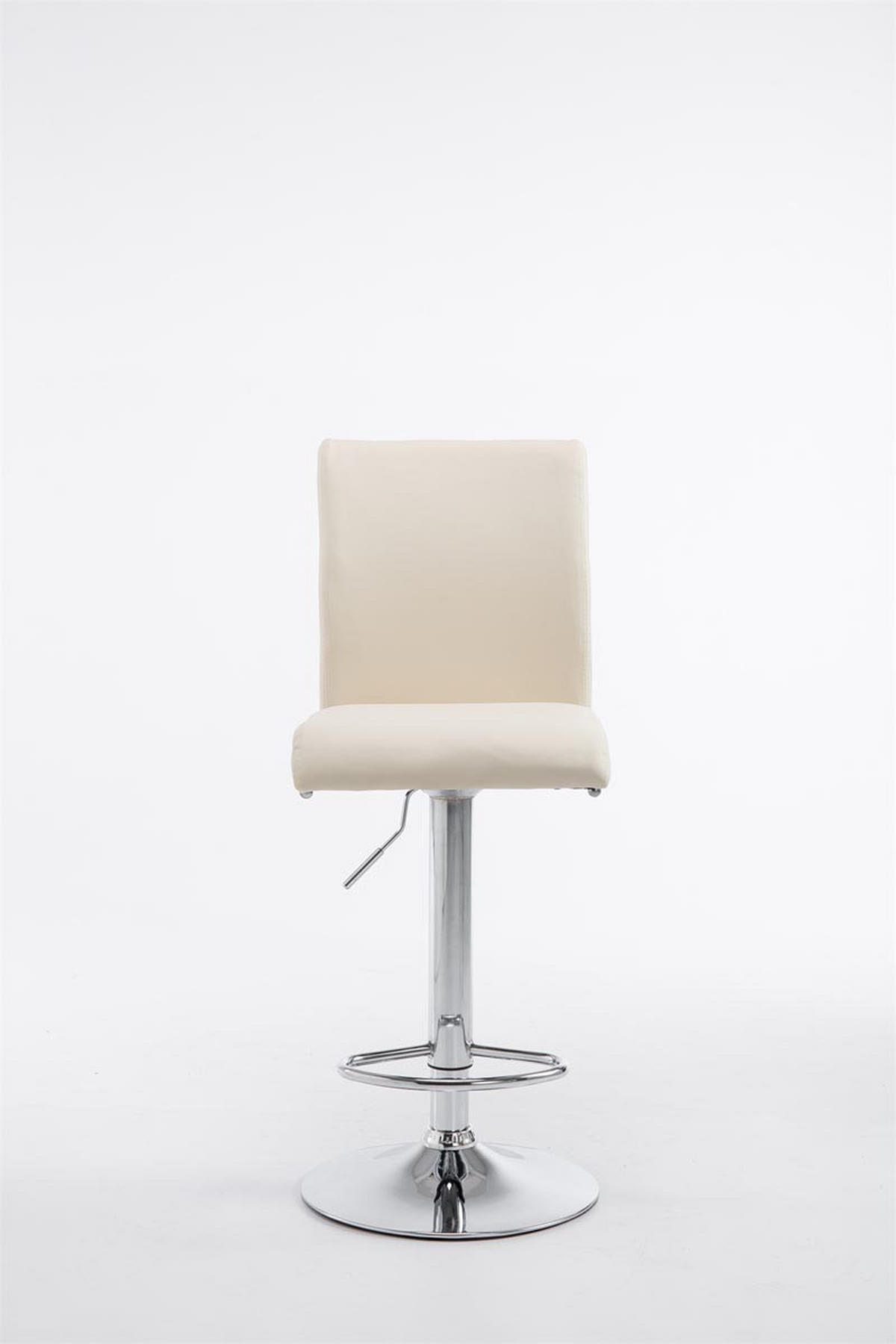 BARHOCKER Lederlook creme - Chromfarben/Creme, Textil/Metall (38.5/95/47cm) - CLP
