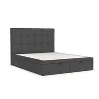 POLSTERBETT Guam mit Stauraum 140/200 cm Anthrazit im Megan Stoff - Anthrazit/Schwarz, Holz/Holzwerkstoff (140/200cm) - AltaBeds