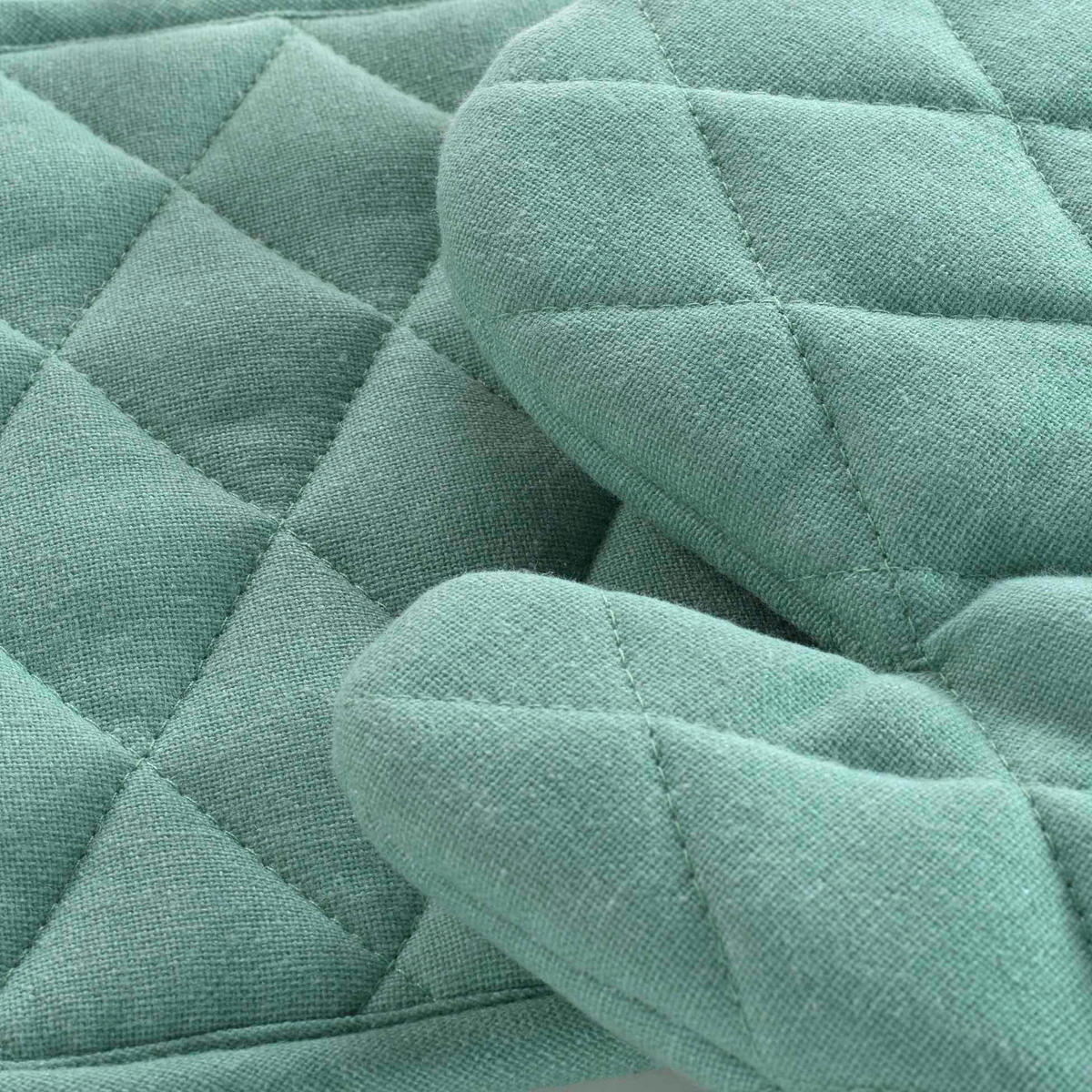 KÜCHENHANDSCHUH UND UNTERSETZER Ardenia 18/28 cm - Grün, Textil (28/20cm) - Douceur d´intérieur