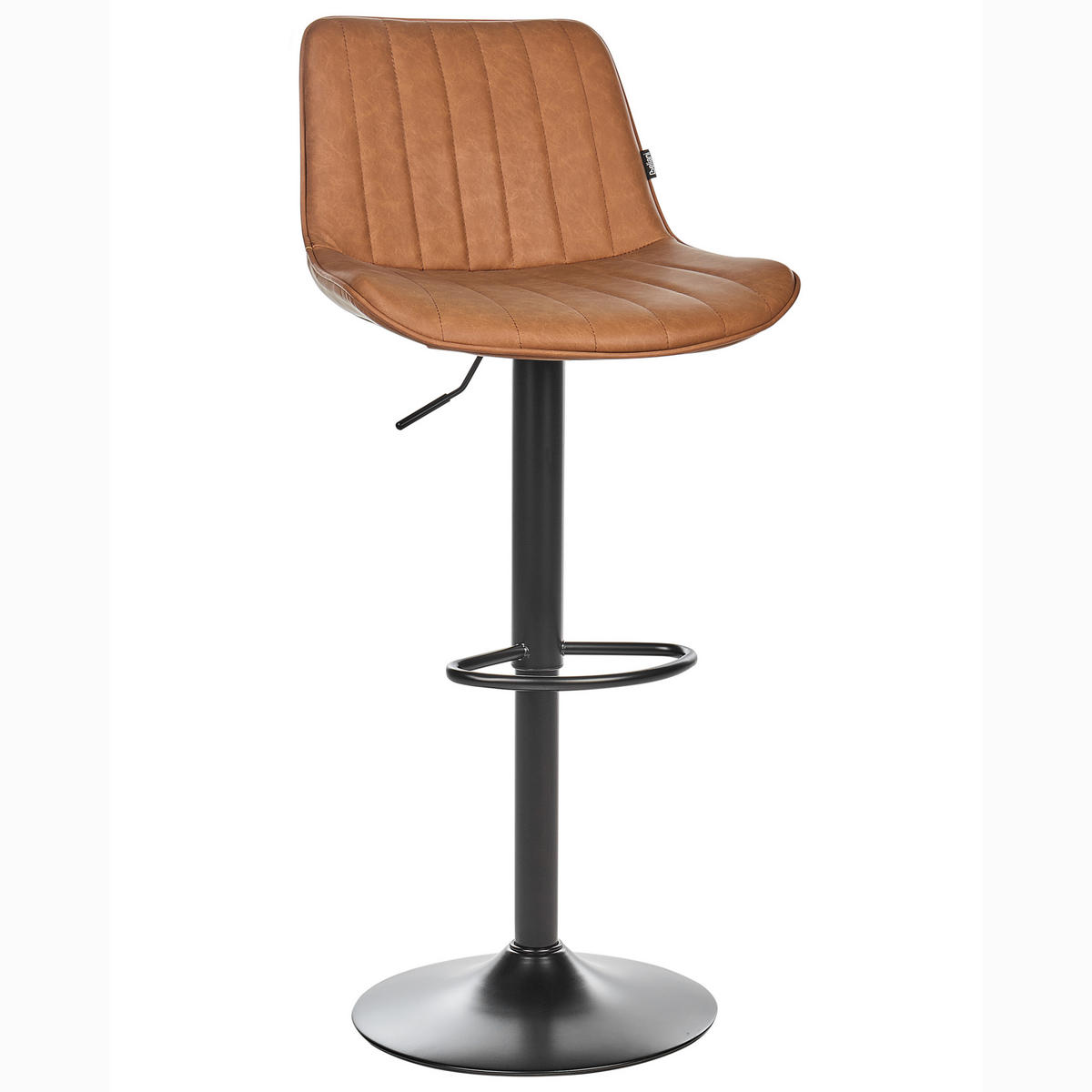 BARHOCKER 2er-Set Kunstleder Goldbraun Dubrovnik - Schwarz/Braun, Kunststoff (51/88/54cm) - Beliani