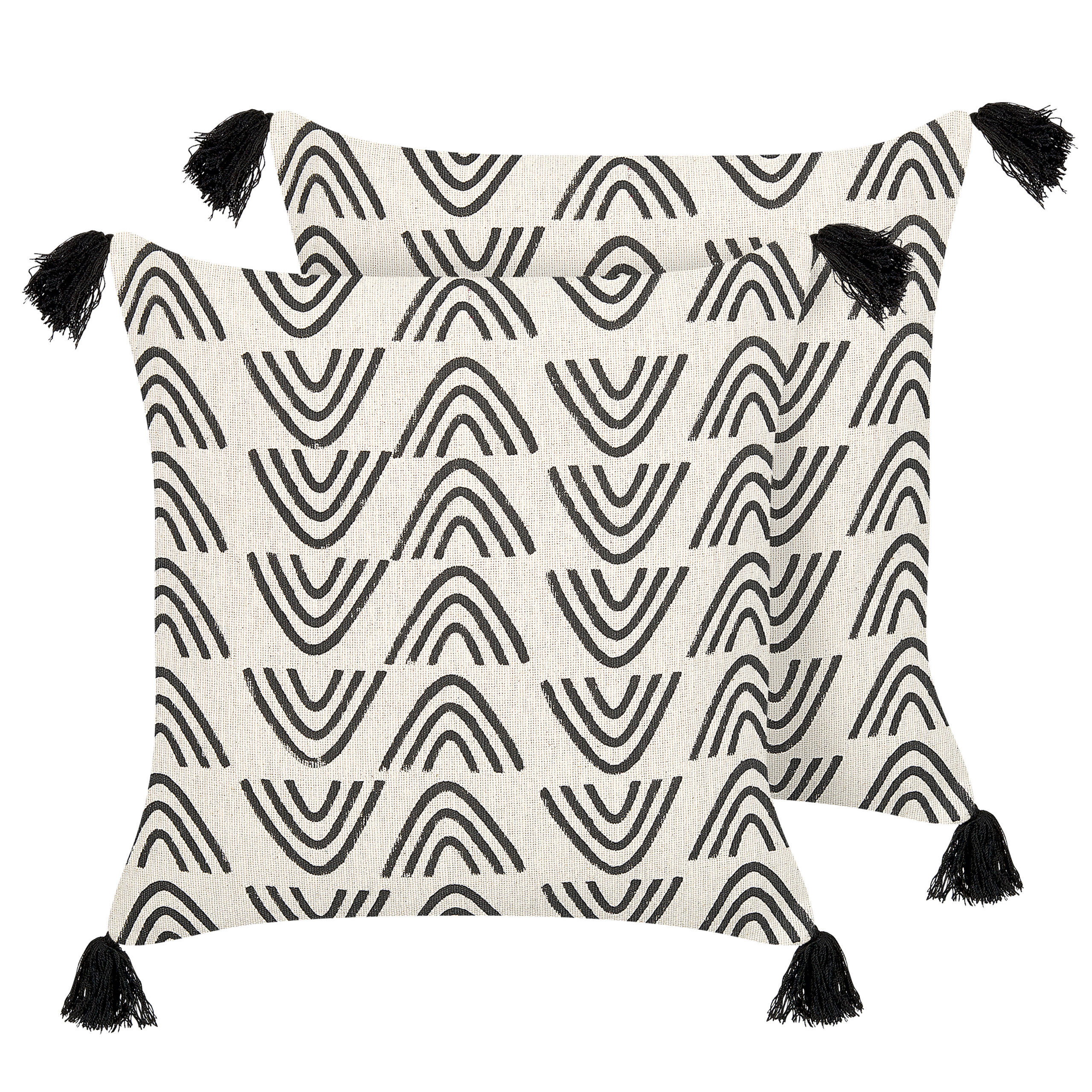 DEKOKISSEN 2er-Set Cremeweiß 45/45 cm Mays - Ecru, Naturmaterialen/Textil (45/45cm) - Beliani