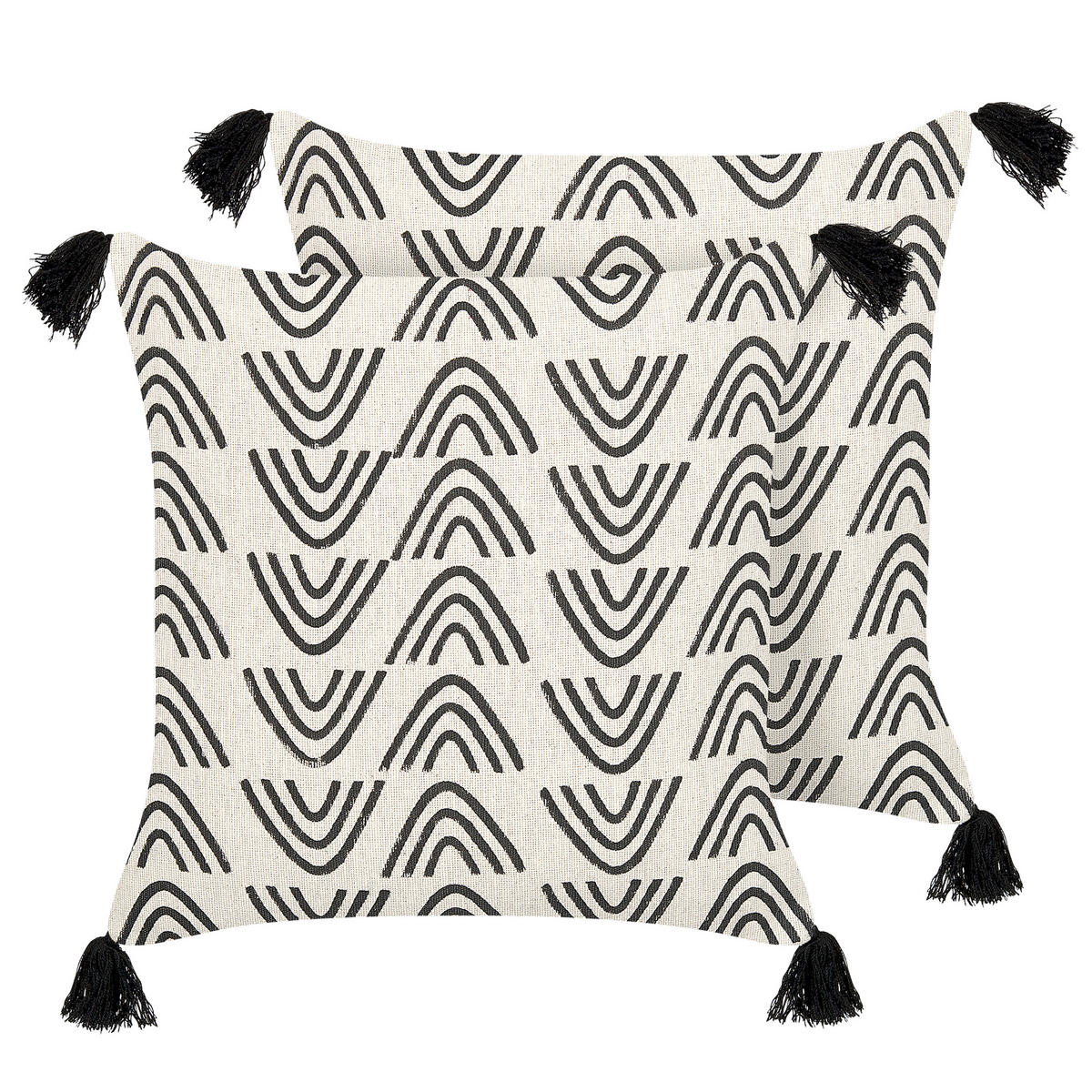 DEKOKISSEN 2er-Set Cremeweiß 45/45 cm Mays - Ecru, Naturmaterialen/Textil (45/45cm) - Beliani