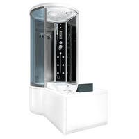 WHIRLPOOL Wanne Duschkabine sw K55-R31-WP-EC 100x1 - Schwarz, Glas/Kunststoff (170/220/98cm) - AcquaVapore by Sandra Jentho