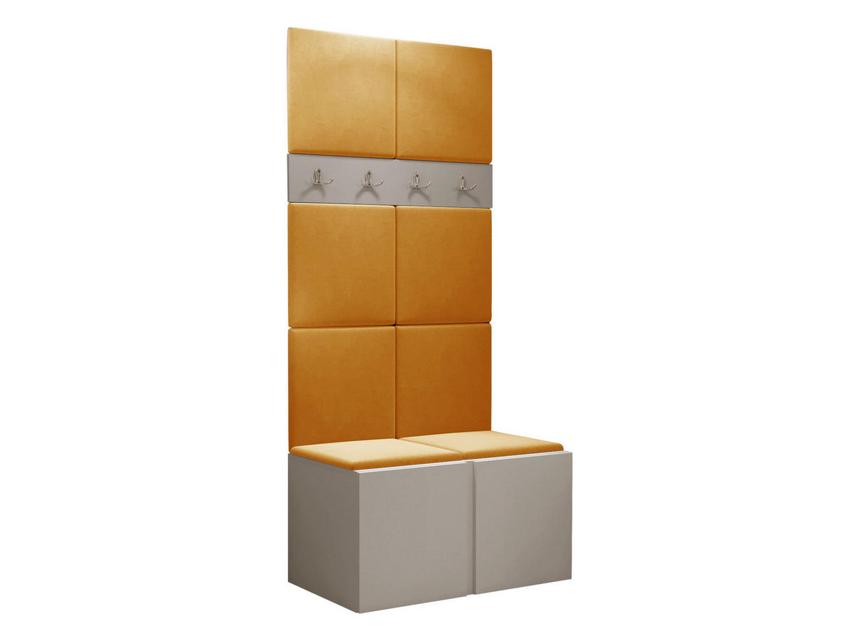 GARDEROBEN-SET Orion IV - Kaschmir/Orange, Holzwerkstoff/Kunststoff (84/186/46cm) - MIRJAN24