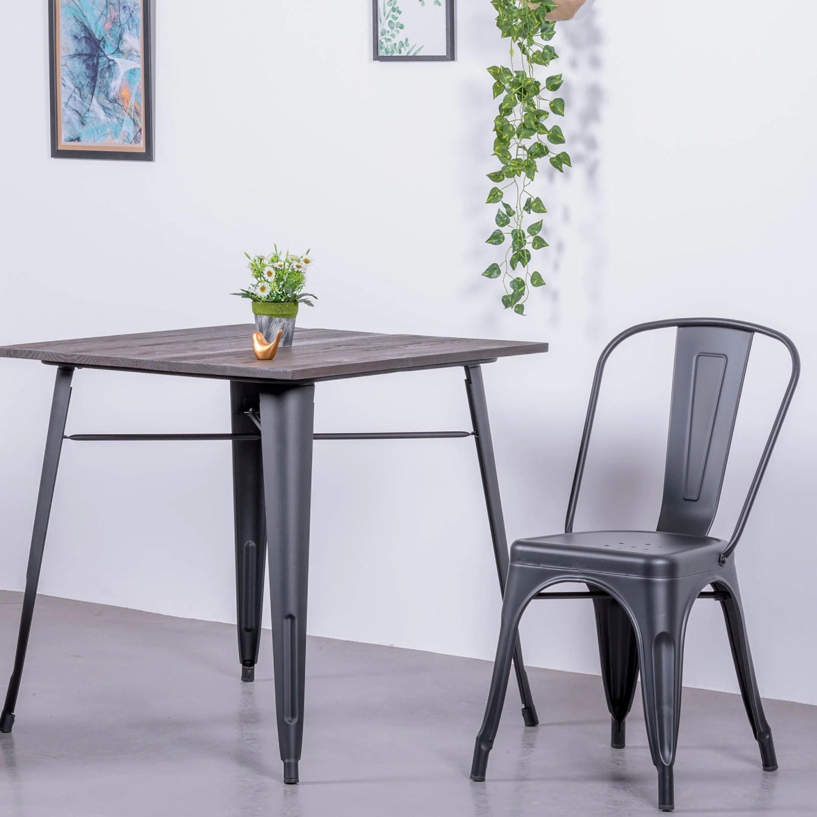 TISCH Quadratisch Schwarz 80/80/78 cm - Schwarz, Metall (80/80/78cm) - Nest Dream