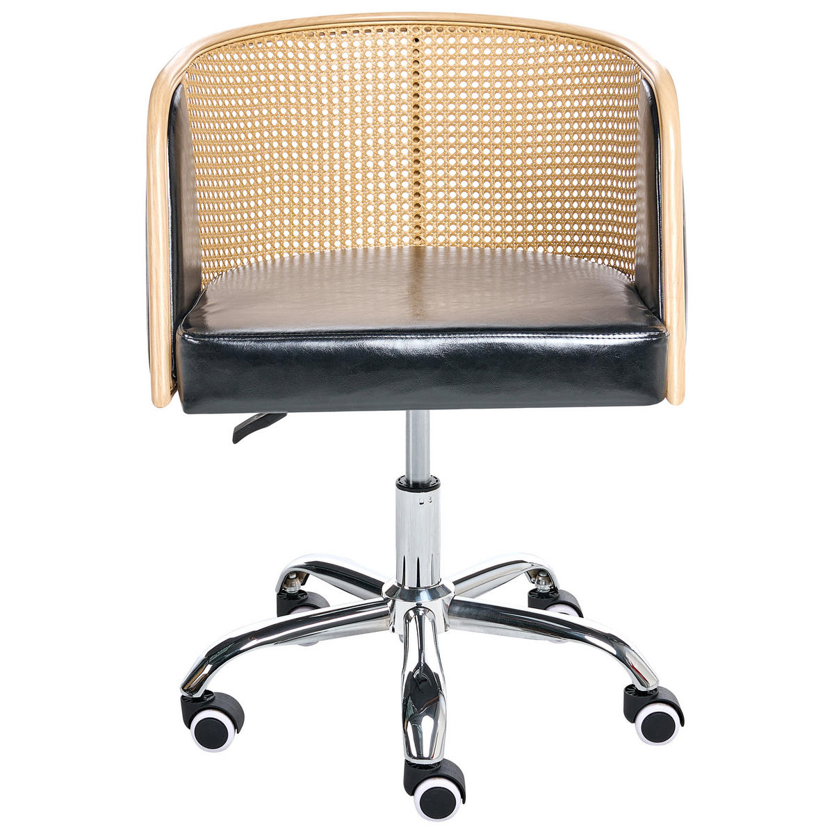 SCHREIBTISCHSTUHL Schwarz Elkhart - Silberfarben/Schwarz, Kunststoff (50/69/50cm) - Beliani