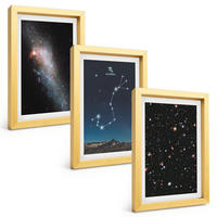 BILDER SET 3er Set - 20x30 cm Goldrahmen - Scorpios kosmische Landschaften - Goldfarben, Kunststoff (20/30cm) - TULUP