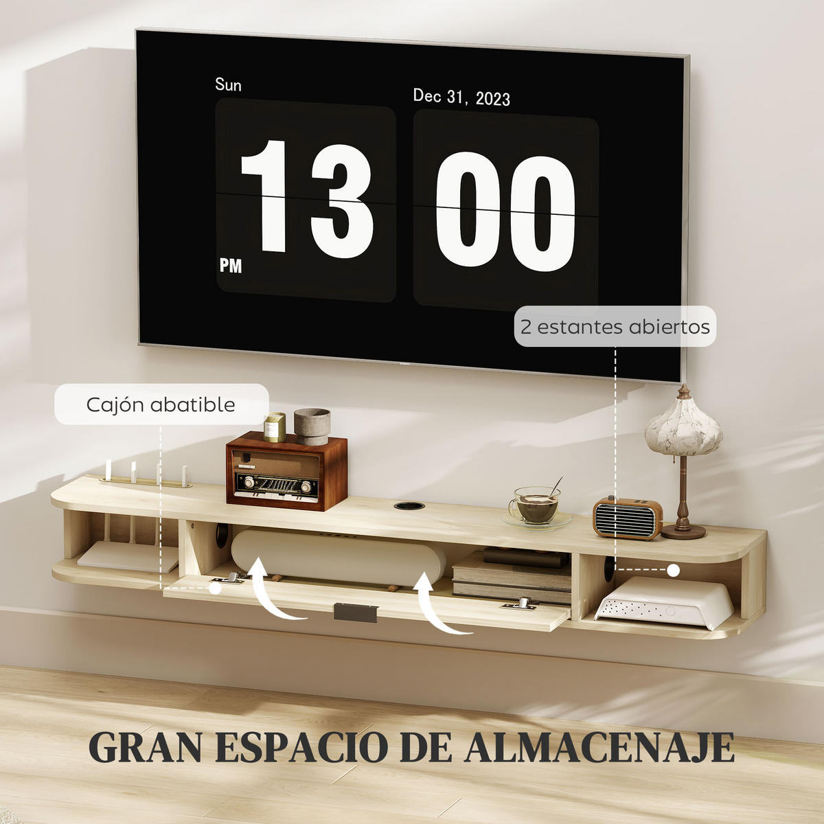TV-MÖBEL Braun 1 Stück - Braun, Holzwerkstoff (140/16/24cm) - GiPP
