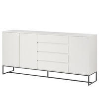 SIDEBOARD - Schwarz/Weiß, Holzwerkstoff/Metall (186/86/40cm) - home24
