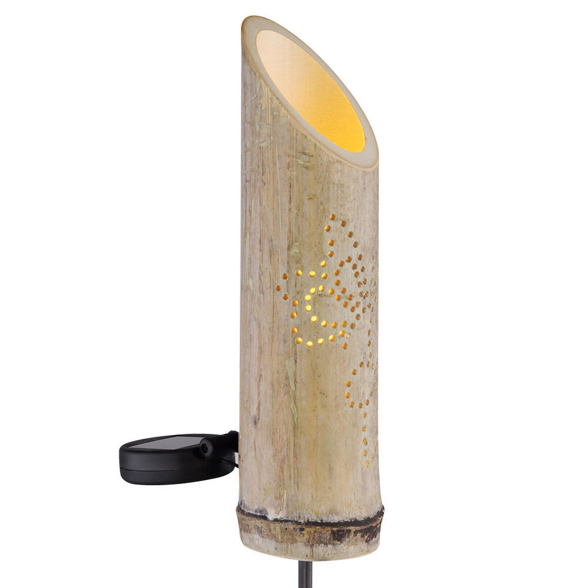 LED AUSSENLEUCHTE Bambus Braun 4er Set - Braun, Holz (12/12/79.5cm) - Globo Lighting