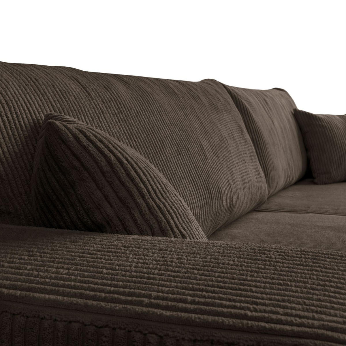 ECKSOFA SOPRANO mit Schlafunktion und Stauraum POSO 06 - Dunkelbraun, Textil (271/175cm) - Lookway