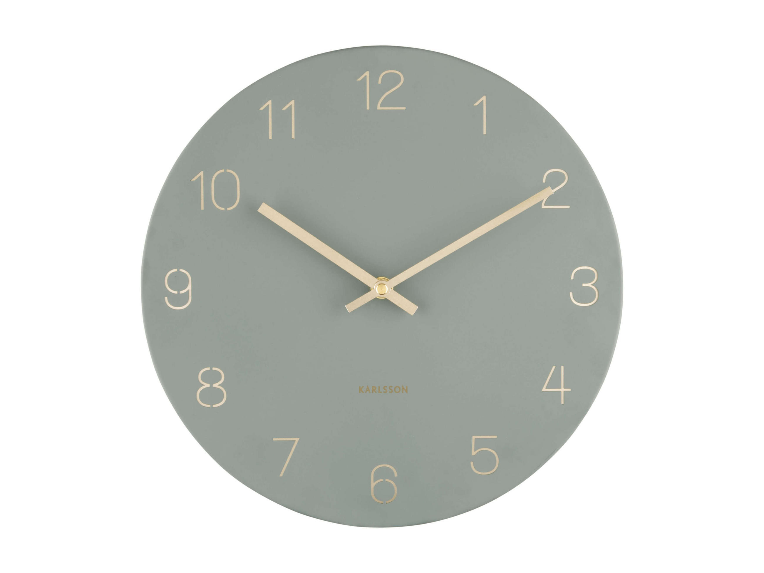WANDUHR Charm Engraved Numbers Ø30 cm - Grün, Metall (30/30/3.5cm) - Karlsson