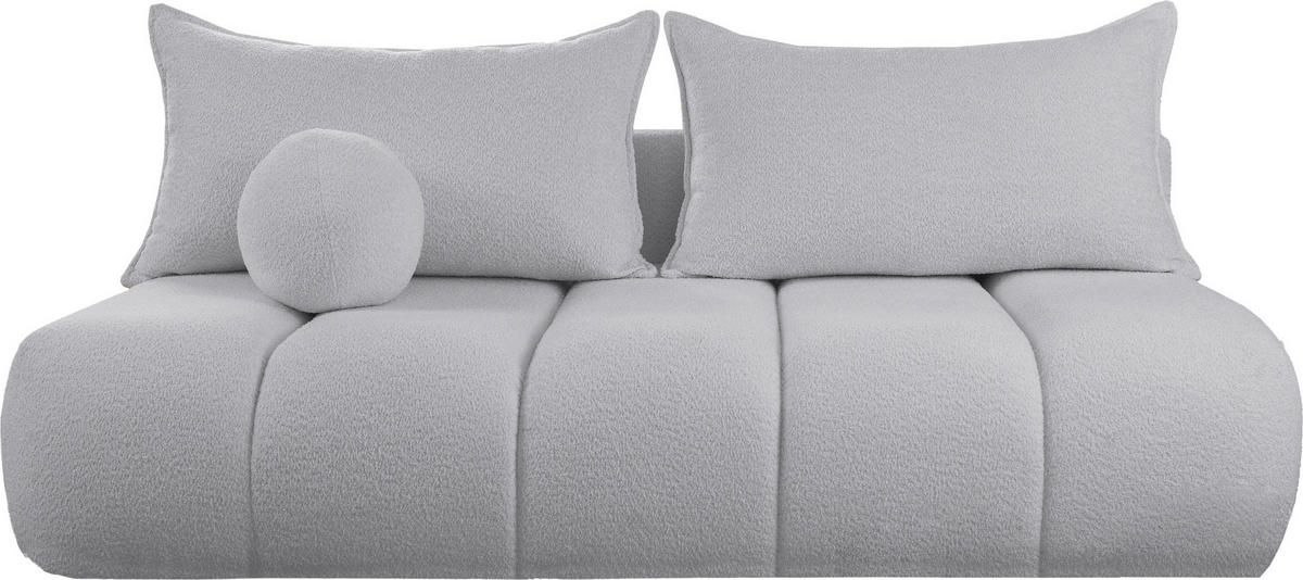 SCHLAFSOFA Milla mit Bettkasten, Hellgrau 205/97/85 cm - Hellgrau, Textil/Metall (205/97/85cm) - WFL GROUP