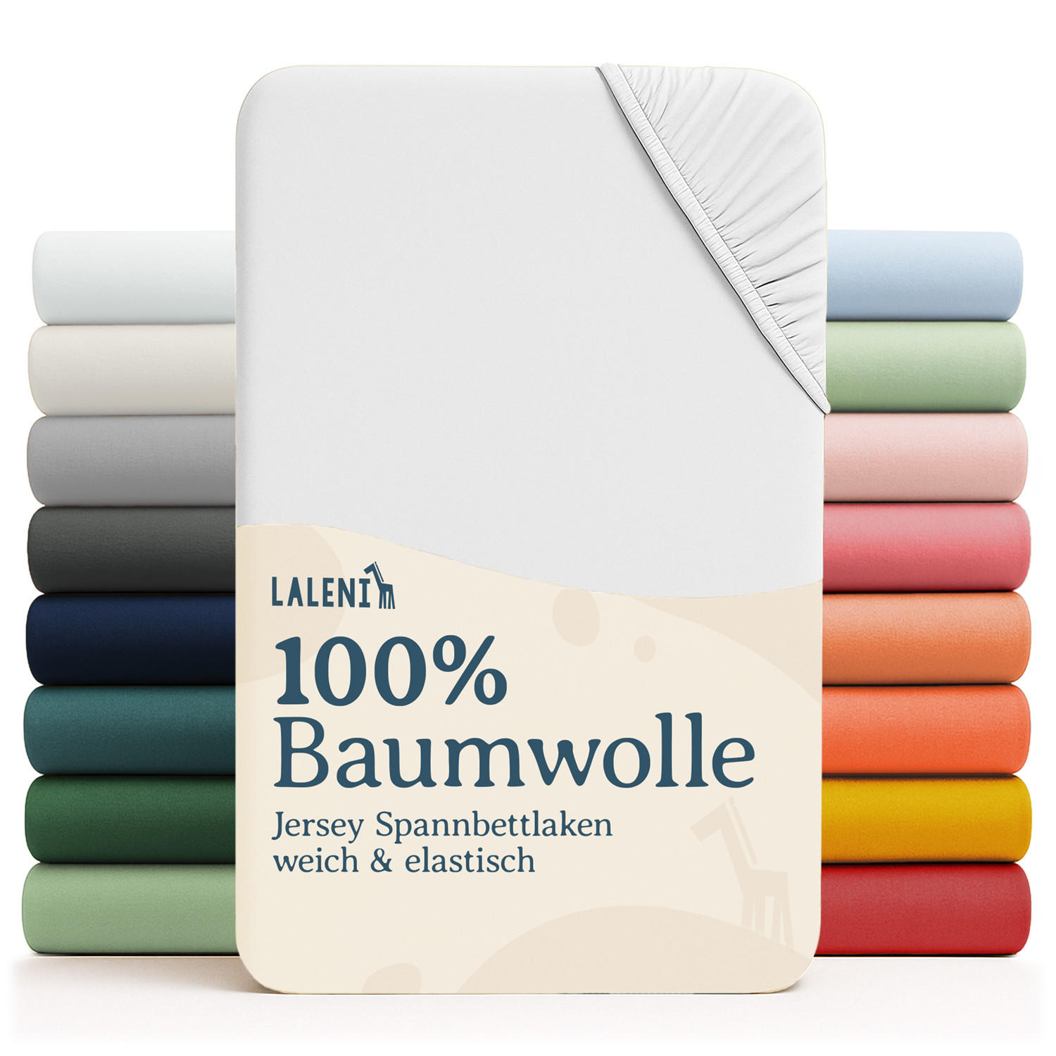 SPANNBETTLAKEN für Beistellbett & Stubenwagen – 100% Baumwolle, Atmungsaktiv & Weich, 40x90x12 cm,Weiß - Weiß, Textil (40/90cm) - Laleni