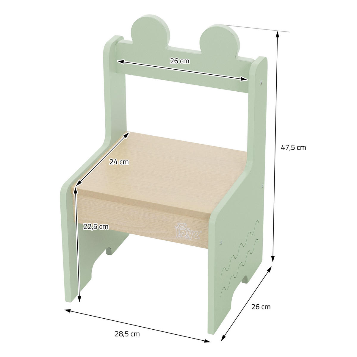 SITZGRUPPE Kinder - Naturfarben, Holz (80/50/48cm) - Joyz