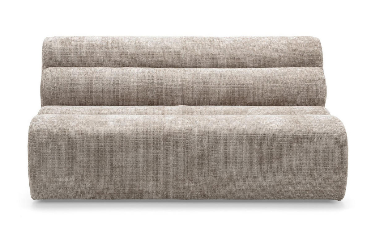 5-SITZER modulares Ecksofa VEER SET 2 Links, 379 x 175 cm, Chenille Webstoff Beige - Beige/Schwarz, Holz/Kunststoff (379/175cm) - Muffo