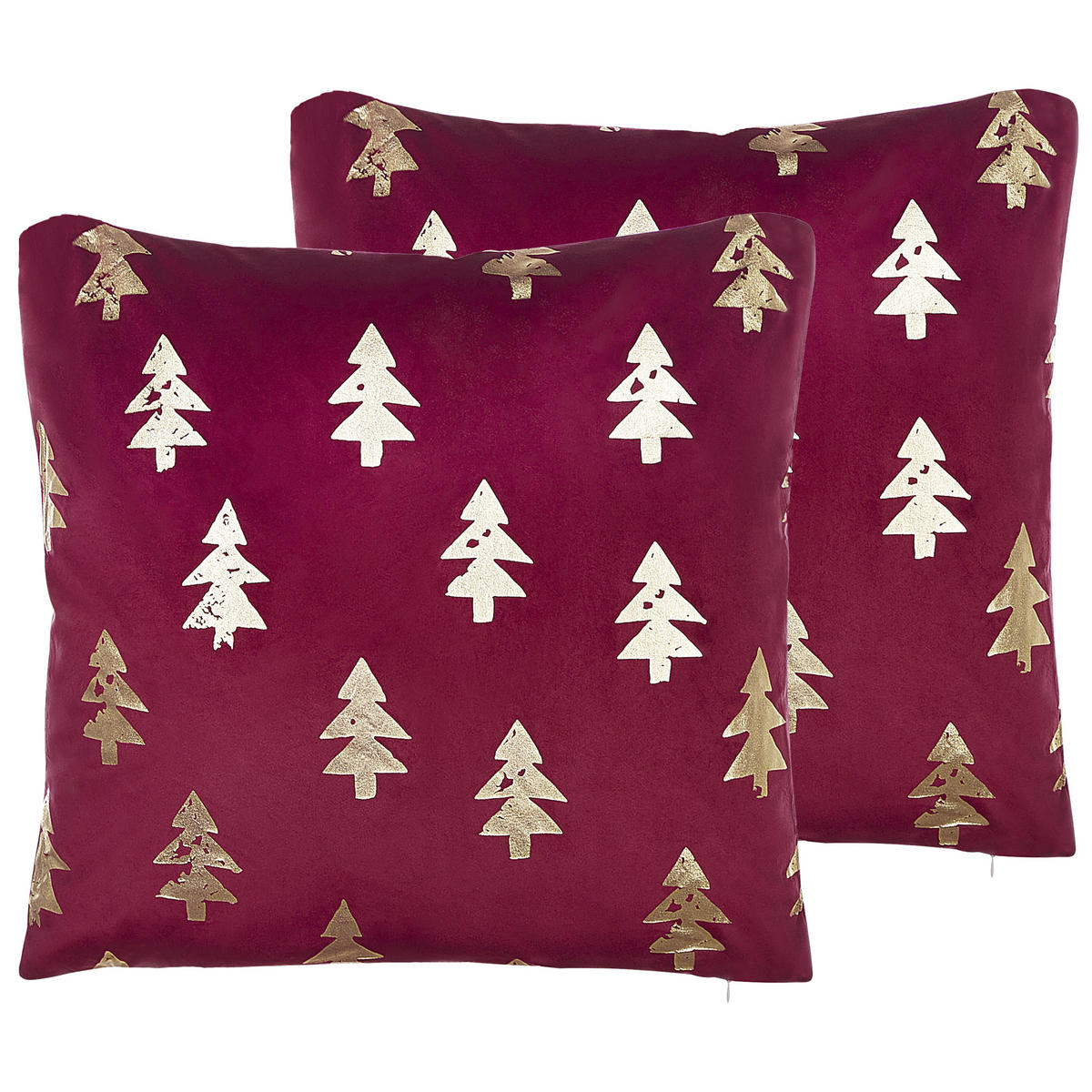 DEKOKISSEN 2er-Set Rot 45/45 cm Cupid - Rot, Textil (45/45cm) - Beliani