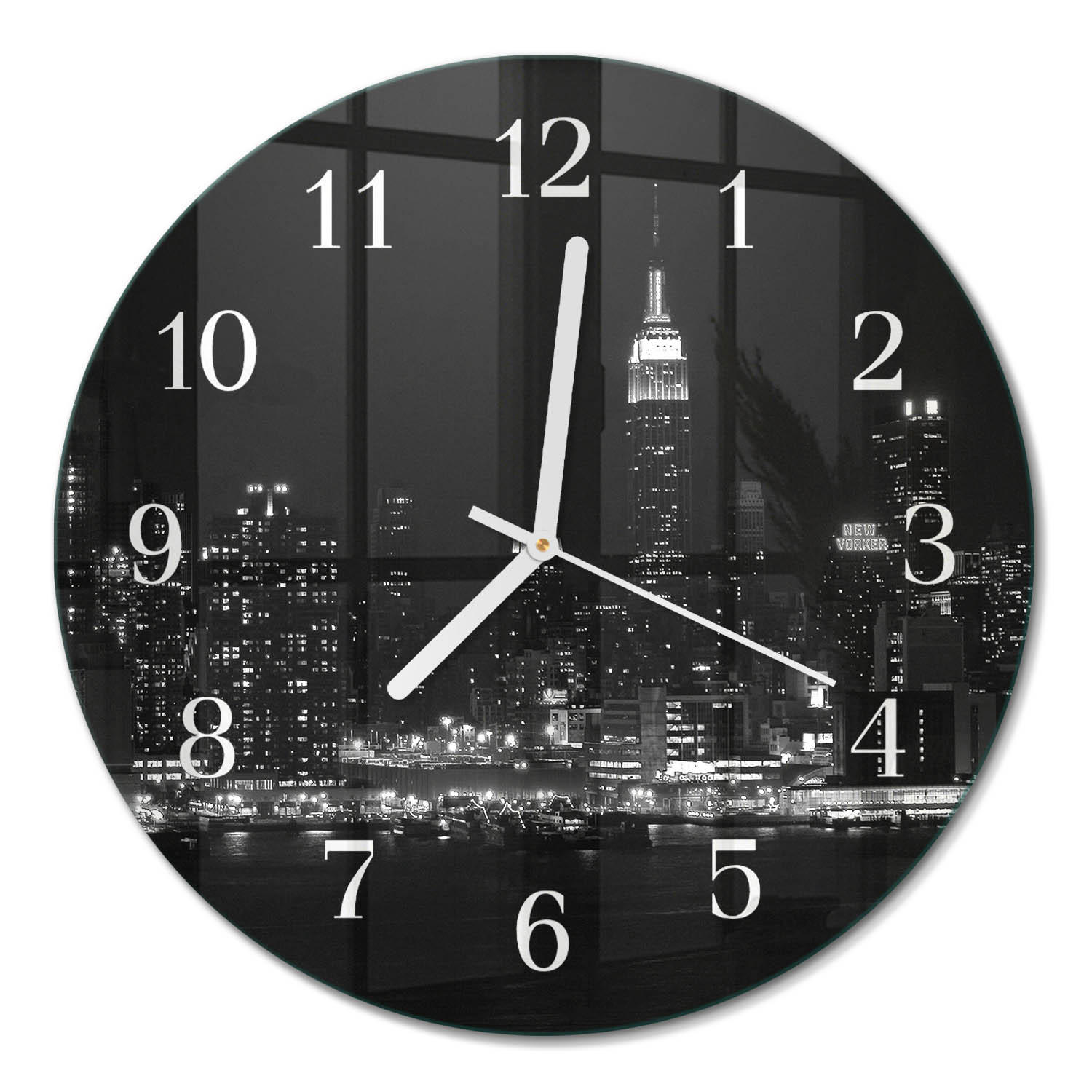 WANDUHR fi30 cm - Horizont - Schwarz, Glas (30/30/0.4cm) - TULUP