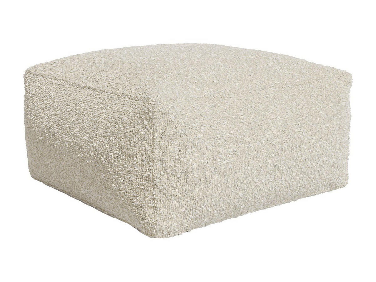 SITZHOCKER - 1 Person - Stoff - Gebrochenes Weiß NOUMARA - Weiß, Textil (70/35/70cm) - Vente-Unique