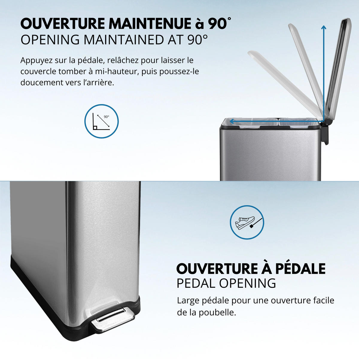 ABFALLEIMER EDGE silber - Silberfarben, Metall (56/67.5/28cm) - Kitchen Move