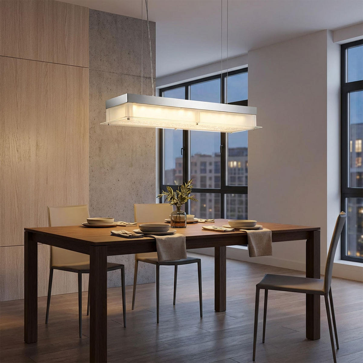 LED HÄNGELAMPE Metall Silber - Silberfarben, Glas (80/20/93cm) - Globo Lighting