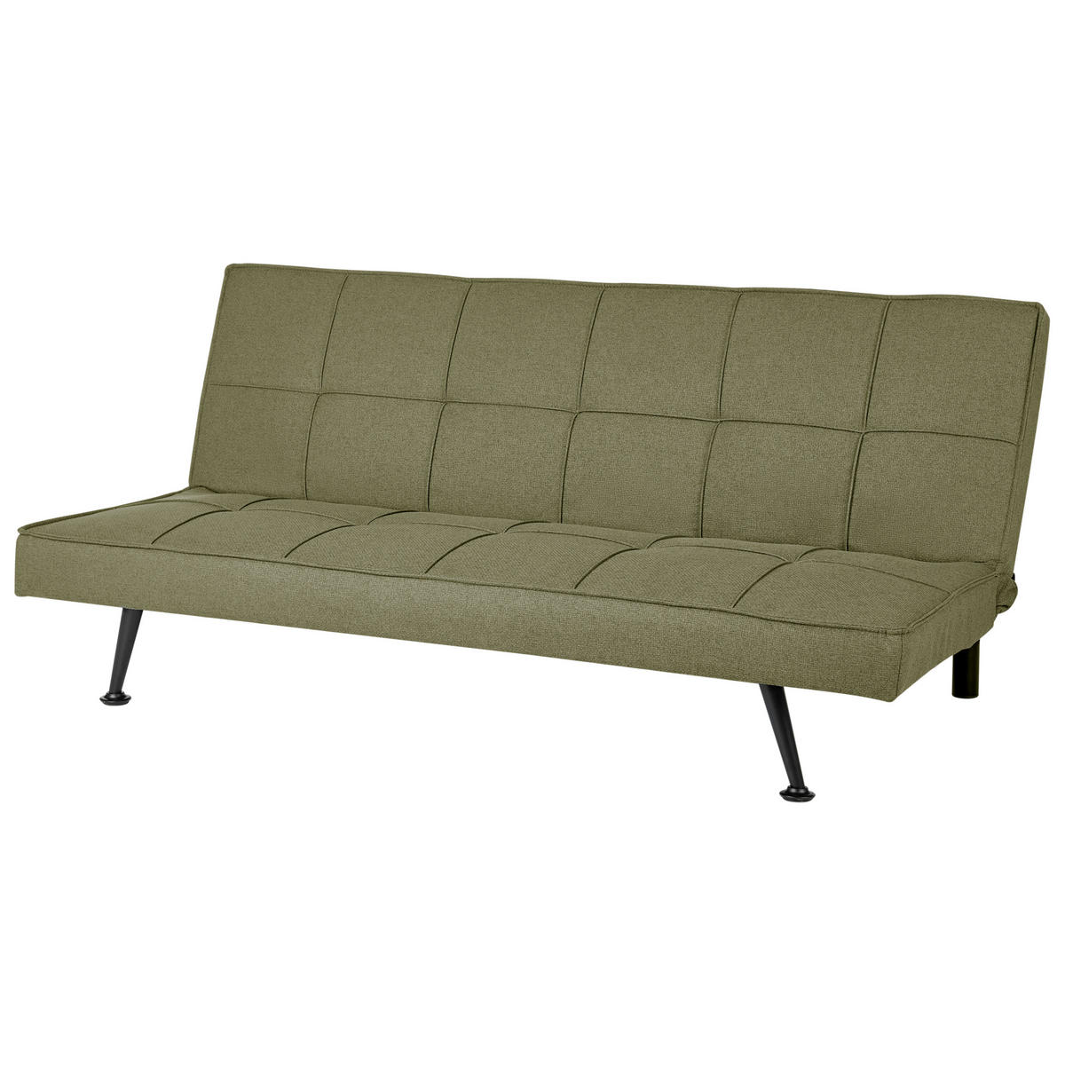 3-SITZER-SCHLAFSOFA olivgrün Hasle - Silberfarben/Grün, Textil (168/77/88cm) - Beliani