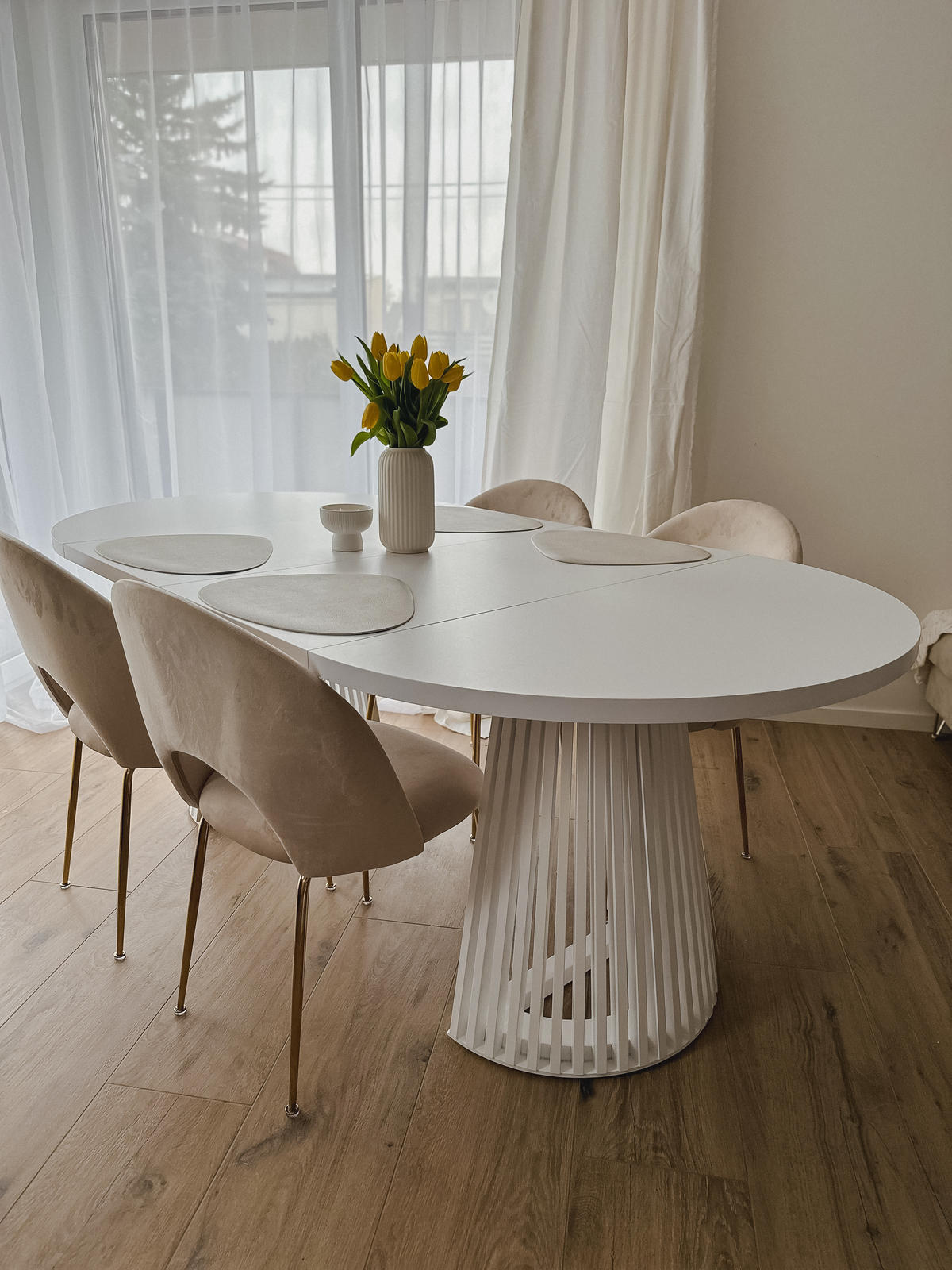 ESSTISCH runder ausziehbarer Tisch für Esszimmer DOVER 90 / 190 cm, Farbe: Eiche Lefkas / Weiß - Dunkelbraun/Weiß, Holz (190/90/77cm) - Dekori_Interiors