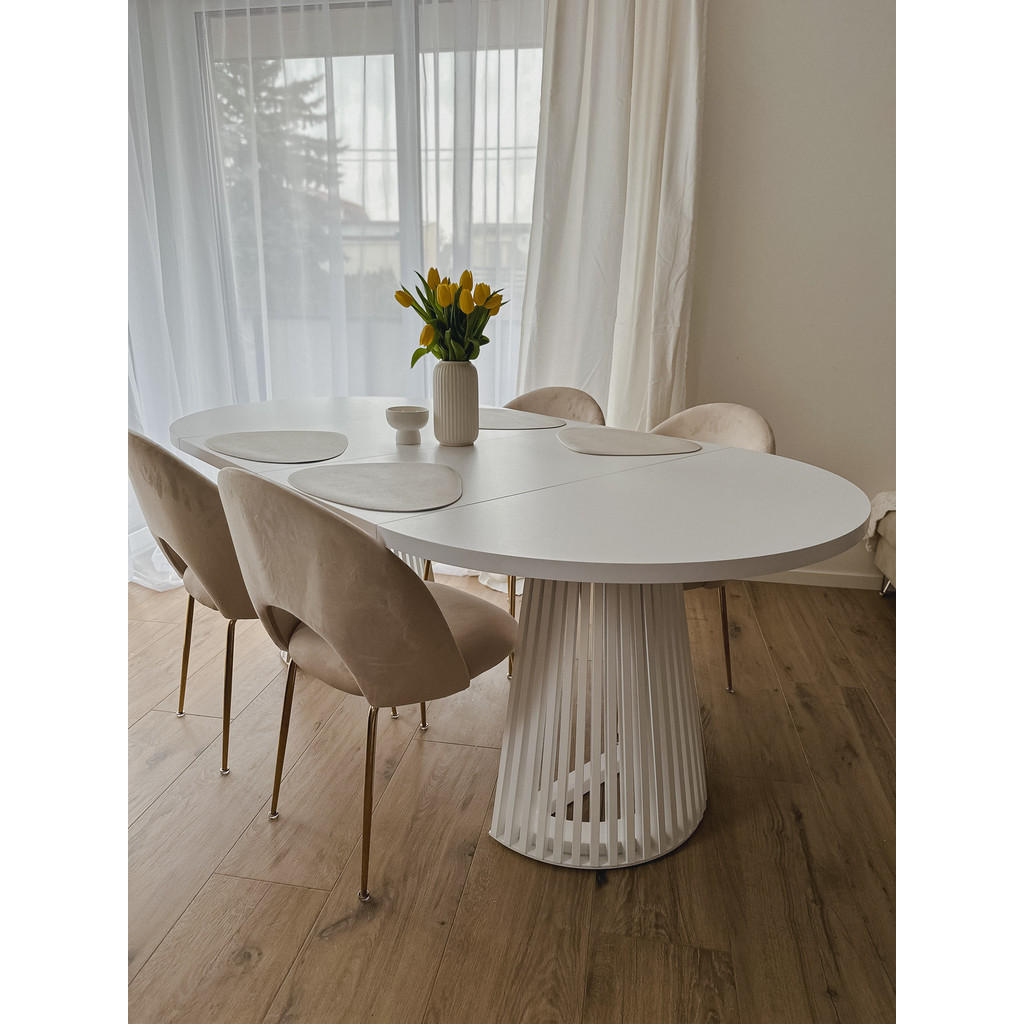 Thumbnail - Dekori_Interiors Esstisch, Eiche Wotan, Schwarz, Holz, Rund, 100x77x200 cm, Esszimmer, Tische, Esstische