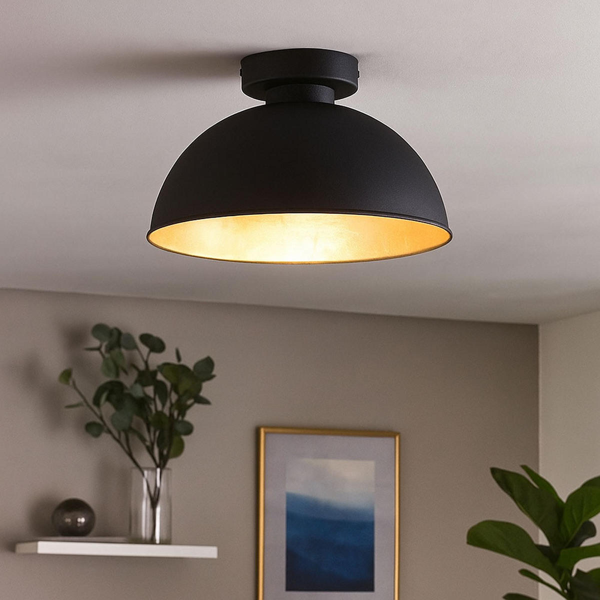 LED DECKENLEUCHTE JIMMY Metall Schwarz - Schwarz, Metall (31/31/19cm)