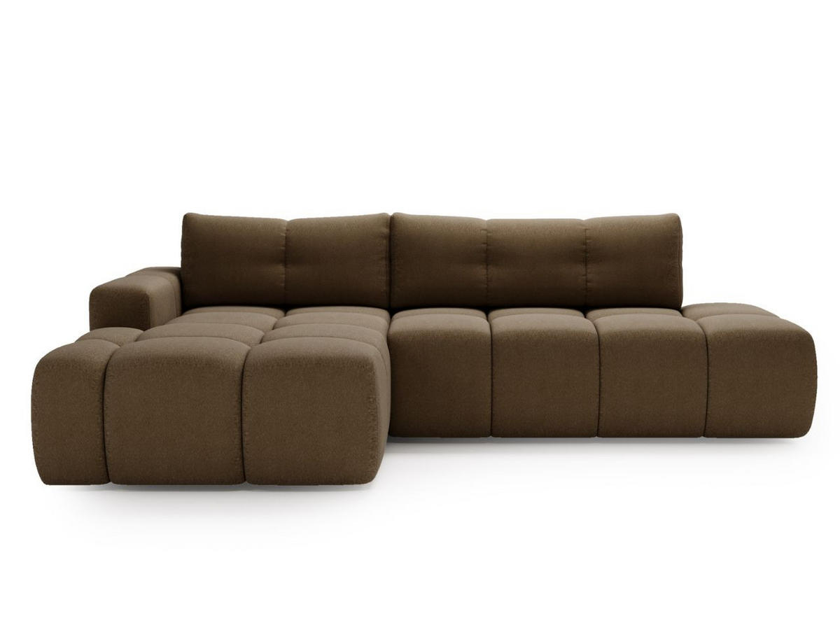 ECKSOFA Montero Bouclé-Stoff Braun Rechts - Braun, Holz/Textil (280/177cm) - Graingold